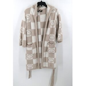 The Styled Collection Kids Sherpa Fleece Robe Checkered Tan Size 6-9 Years